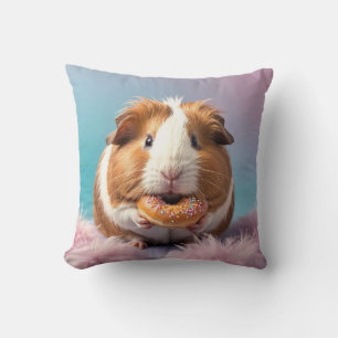 Cute Guinea Pig With Doughnut Pastel Gradient Cushion