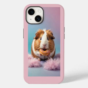 Cute Guinea Pig With Doughnut Pastel Gradient iPhone 14 Case