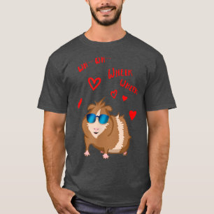 Cute guinea pig with Sunglasses Wheek Wheek gift T-Shirt