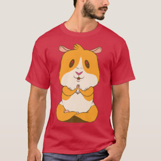 Cute Guinea Pig Yoga Cartoon Pet Hamster Rodent  T-Shirt