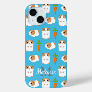 Cute Guinea Pigs and Carrots Personalised iPhone 15 Case