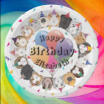 Cute Guinea Pigs & Balloons Birthday Paper Plate<br><div class="desc">Cute Guinea Pigs & Balloons Birthday Party Paper Plates Show your love for cavies and throw your very own guinea pig themed birthday party with these customisable paper plates. They feature cute illustrations of guinea pigs wearing party hats and colourful balloons in the middle and are ready to be personalised...</div>