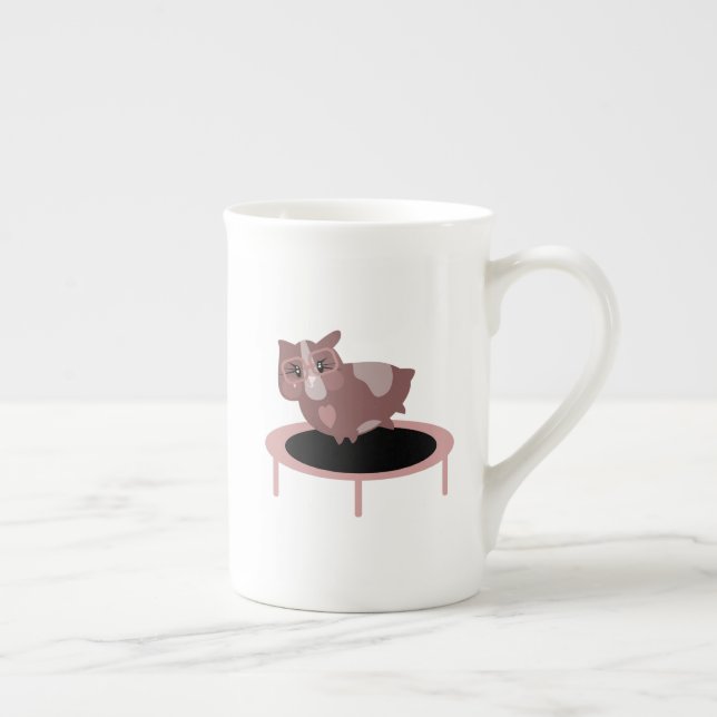 Cute Guinea Pigs Exercising Bone China Mug (Right)