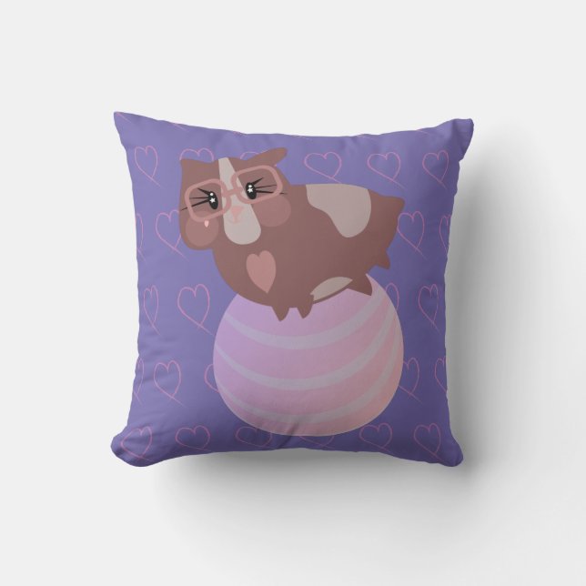 Cute Guinea Pigs Exercising Cushion (Front)