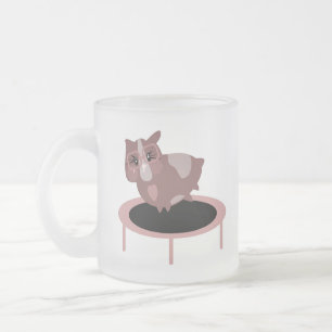 Cute Guinea Pigs Exercising Frosted Glass Coffee Mug