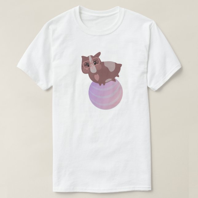 Cute Guinea Pigs Exercising T-Shirt (Design Front)