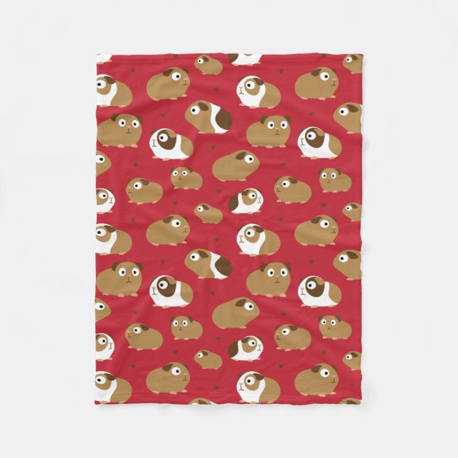 Cute Guinea Pigs Fleece Blanket (Front)