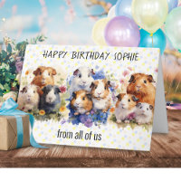 Cute Guinea Pigs Happy Birthday From All Of Us