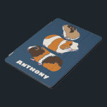 Cute Guinea Pigs Illustrations Personalised iPad Pro Cover<br><div class="desc">Protect your device in style with this personalised iPad cover. It features cute realistic style illustrations of guinea pigs set against a navy blue background and is ready to be personalised with a name.</div>