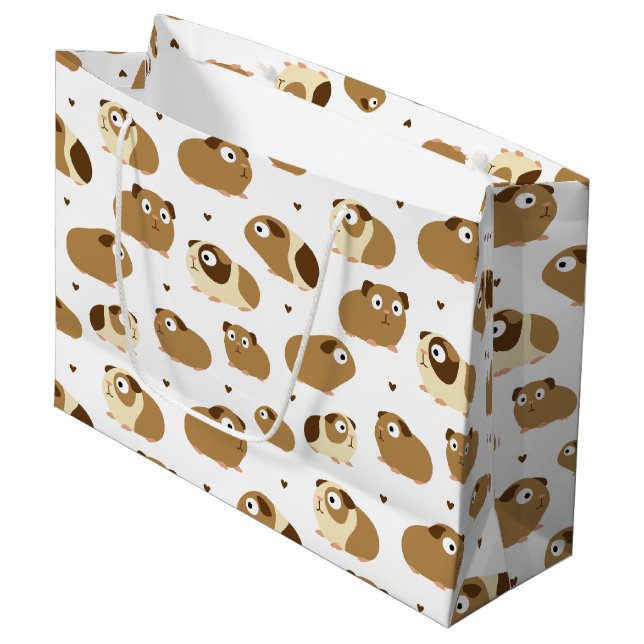 Cute Guinea Pigs Large Gift Bag (Front Angled)
