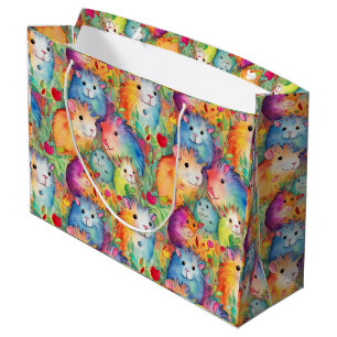 Cute guinea pigs pattern large gift bag