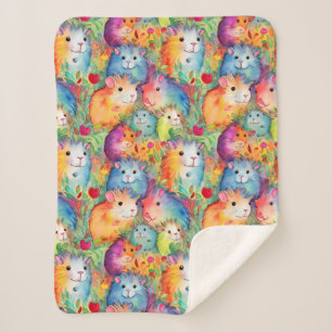 Cute guinea pigs pattern sherpa blanket