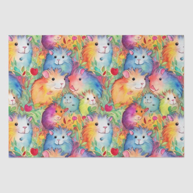 Cute guinea pigs pattern tissue paper (Front)