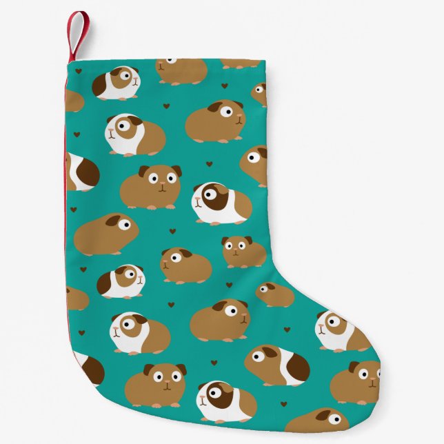 Cute Guinea Pigs Small Christmas Stocking (Front)