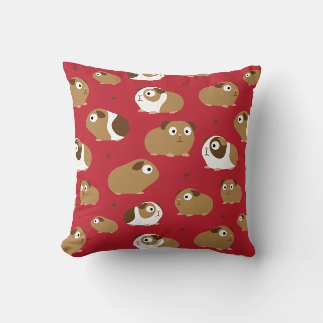 Cute Guinea Pigs Throw Pillow (Front)