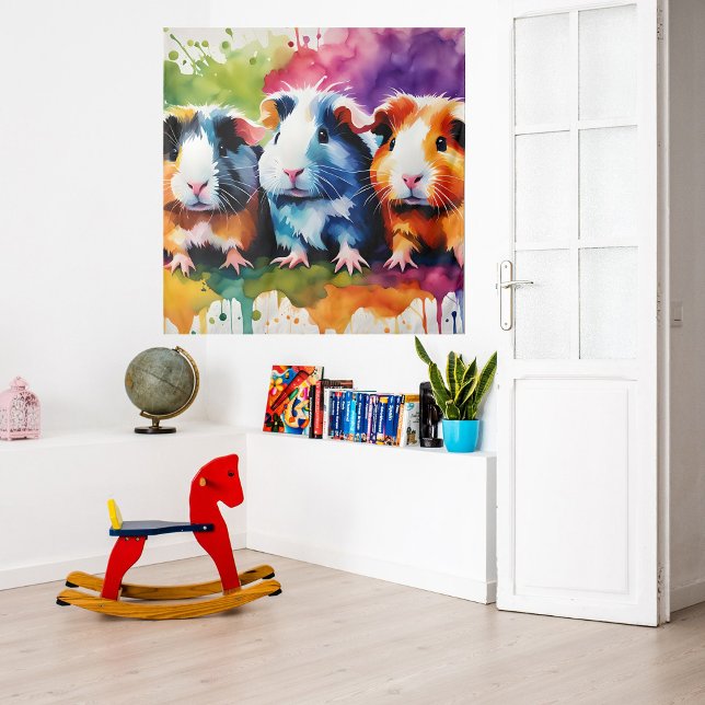 Cute guinea pigs with splashes of colour tapestry (Creator Uploaded)