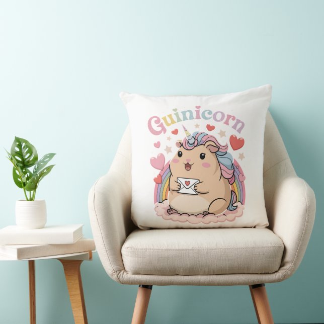 Cute Guinicorn Throw Pillow (Chair)