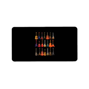 Cute Guitar Rock And Roll Musical Instruments Gift Label