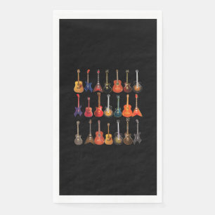Cute Guitar Rock And Roll Musical Instruments Gift Napkin
