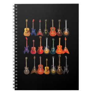 Cute Guitar Rock And Roll Musical Instruments Gift Notebook