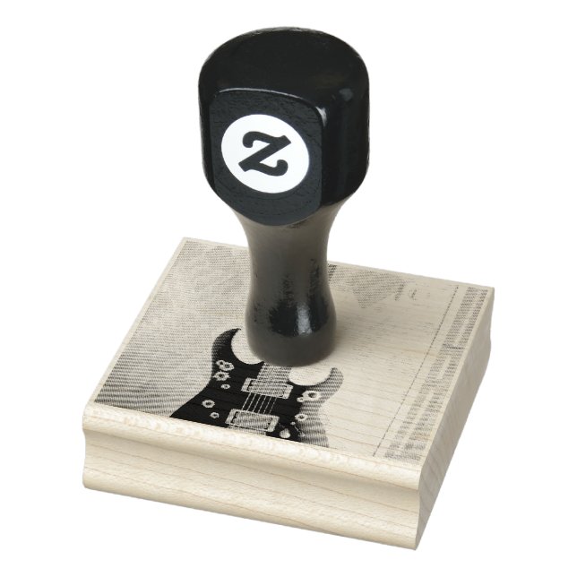 Cute Guitar Rubber Stamp (Stamp)