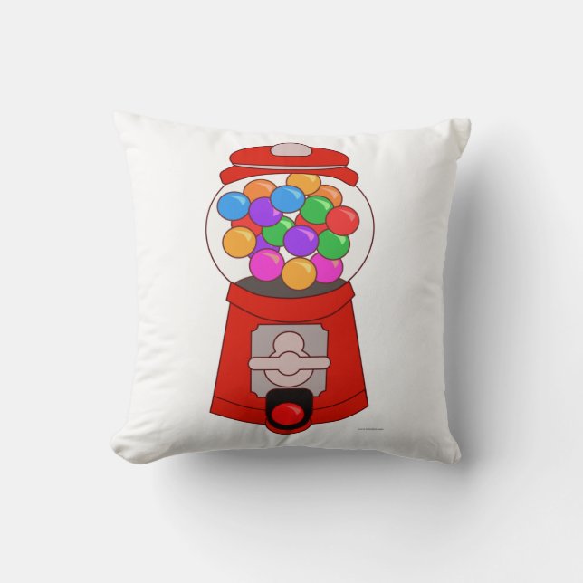 Cute Gumball Machine Cartoon Illustration Cushion (Front)