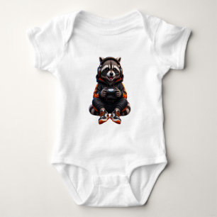 Cute Gym Racoon Baby Outfit – Little Fitness Cham Bodysuit