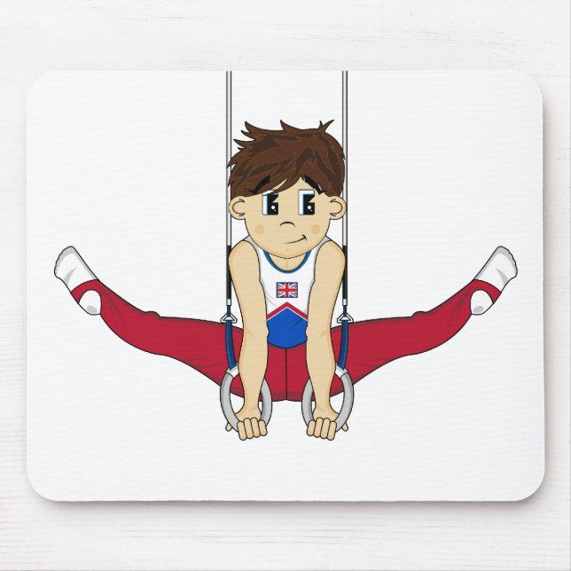Cute Gymnast on Rings Mousepad (Front)
