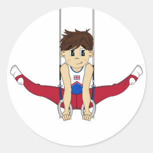Cute Gymnast on Rings Sticker