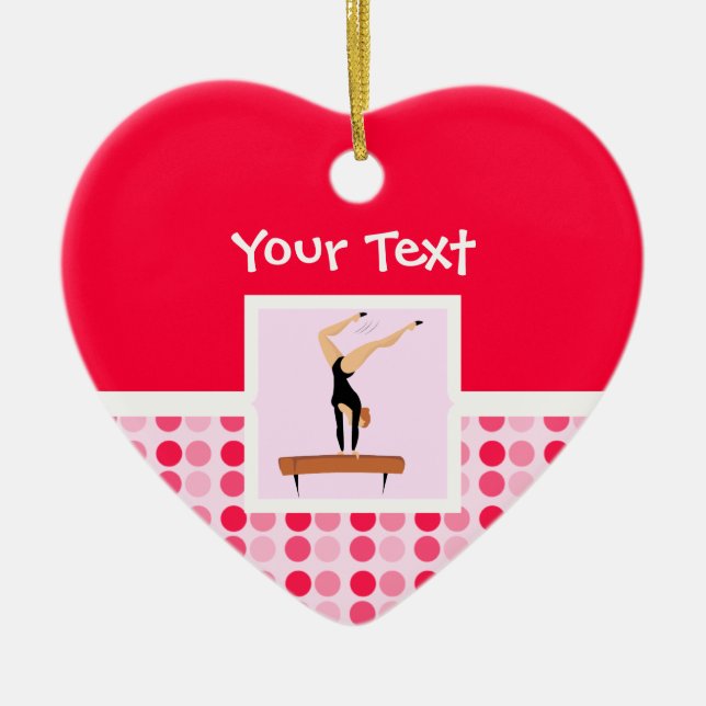 Cute Gymnastics Balance Beam Ceramic Tree Decoration (Front)