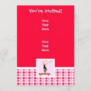Cute Gymnastics Balance Beam Invitation