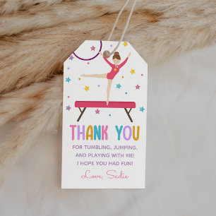 Cute Gymnastics Birthday Party Thank You Favour Gift Tags