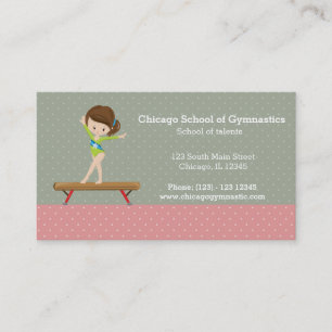 Cute gymnastics girl business card