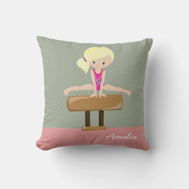 Cute gymnastics girl cushion (Front)