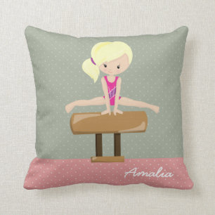 Cute gymnastics girl cushion