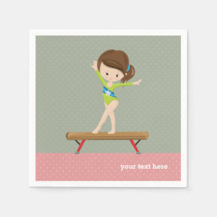 Cute gymnastics girl napkin
