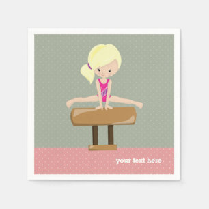 Cute gymnastics girl napkin