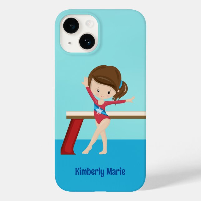 Cute Gymnastics Girl Personalised Gymnast Kids Case-Mate iPhone Case (Back)
