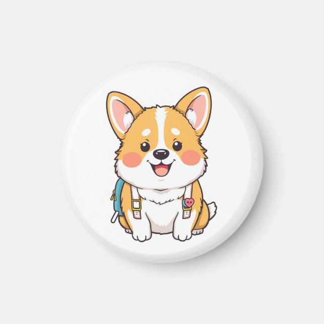 Cute Hachiko Akita Inu Loyal Dog Japan Magnet (Front)