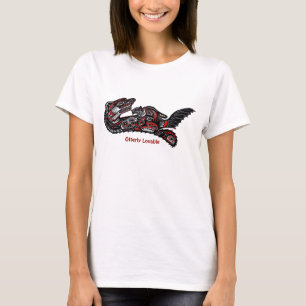 Cute Haida Mother Otter & Baby Fun Shirt