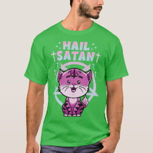 Cute Hail Satan Cat Pun Kitty Satanic Heavy Metal T-Shirt