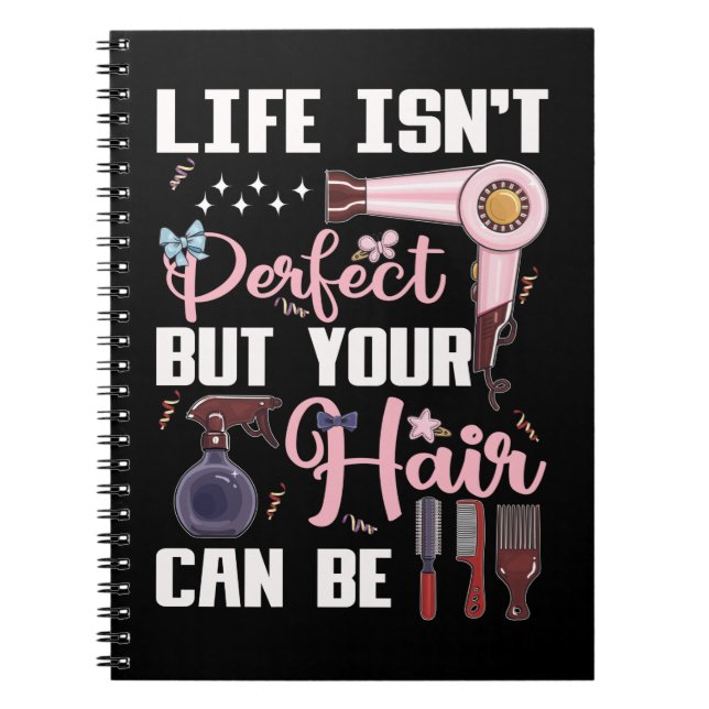 Cute Hair Stylist Motivation Hairdresser Notebook (Front)