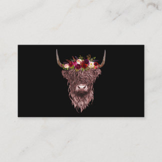 Cute Hairy Scottish Highland Cow Highland Hairy Co Business Card