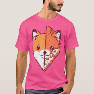 Cute Half Fox Half Pizza Kawaii Head Anime T-Shirt