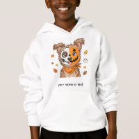 Cute Half Skeleton Half Pumpkin Dog Halloween Colo