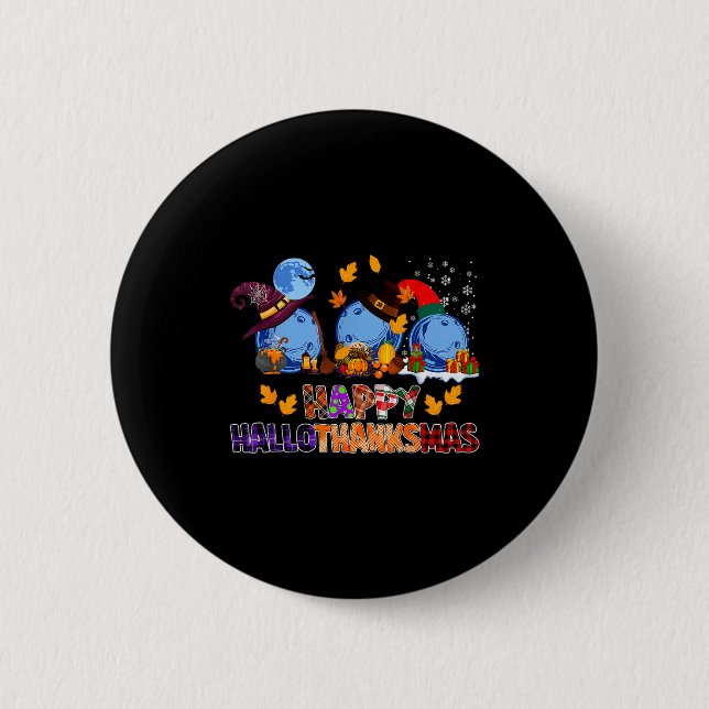 Cute Hallothanksmas Bowling Halloween Thanksgiving 6 Cm Round Badge (Front)