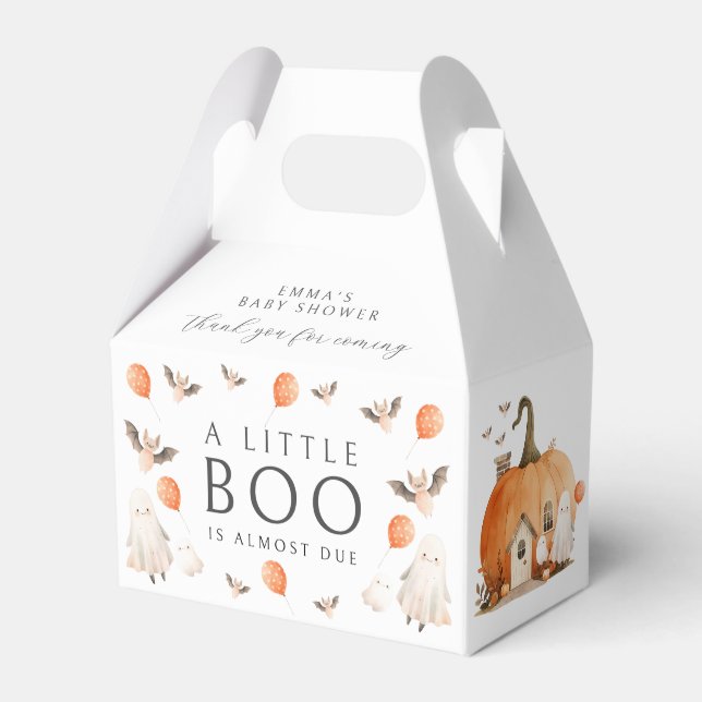 Cute Halloween A Little Boo Baby Shower Favour Box (Front Side)