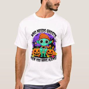 Cute Halloween Alien Design for Spooky Fun! T-Shirt