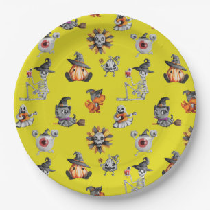 Cute Halloween all-over design Paper Plate