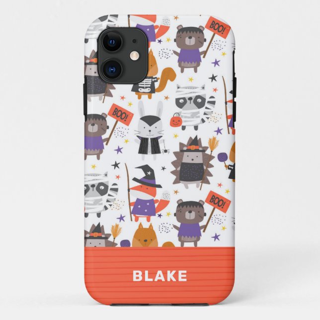 Cute Halloween Animals Personalised Case-Mate iPhone Case (Back)